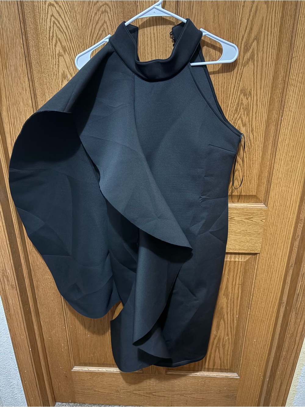 Nordstrom Black One-Shoulder Ruffle Cocktail Dress